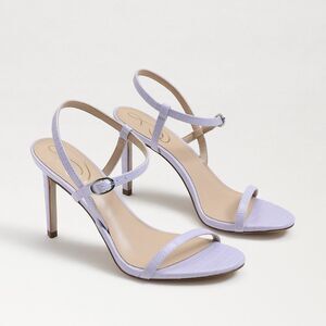 NWOB Sam Edelman Doran Misty Lilac Croc Leather Strappy Heeled Sandals Size 9.5